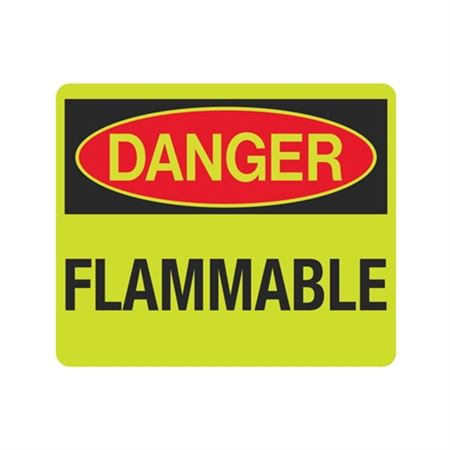 Luminescent Danger Flammable 10"x12" Sign